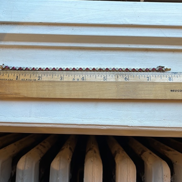 QVC Ruby and diamond gold tone bracelet - Picture 3 of 10